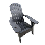 Outdoor or indoor Wood Adirondack chair with an hole to hold umbrella on the arm ,Black W2297P143394