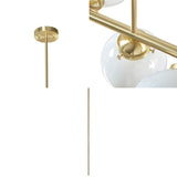 3-Light Chandelier with Frosted Glass Globe Bulbs B03596565