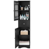 Tall Bathroom Cabinet, Freestanding Storage Cabinet with Drawer and Doors, MDF Board, Acrylic Door, WF289427AAB