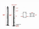 4-Pack 36x2x2 In Cable Railing Post, Pre-Drilled Holes, Black Stainless Steel with 30503766