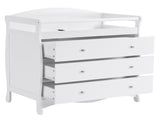 White 3-Tier Drawer Baby Cot with Safety Guard 90.5x58x92cm Wooden Baby Bed & Storage Combo 88025463