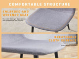Luxury Simple Chair - Set of 4 Light Gray Linen-Cotton Material High Resilience Dining Chair with W1151P262614