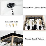 4-Light Farmhouse Chandeliers For Dining Room Oak NEW SKU W1340P206639 W134070875