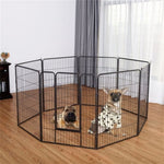 ZUN Dog Fence 40" H,8 Metal Panel Heavy Duty Pet Playpen Dog Fence with Door 79093590