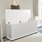 Storage Chest Trunk, Lift Top Wood Box for Entryway Bench Organizer Home Furniture, White W1806104457