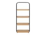 4-Tier Wooden Shoe Ladder for Shoe Storage, Black and Light Honey Wood, Holds up to 4 Pairs 39628314