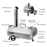 Semi-Automatic Silver 12 Outdoor Pizza Oven Portable Wood Fired Pizza Oven Outdoor Cooking Pizza W2196134327