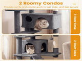 52" Tall Cat Tree Tower with Perches & Condos, Multi-Cat Playground with Scratching Posts 81736310