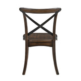 Dark Oak and Black Side Chair with X Shape Back B062P189230