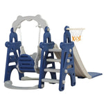 ZUN Kids Swing and Slide Set 3-in-1 Slide with Basketball Hoop for Indoor and Outdoor Activity W2181139446