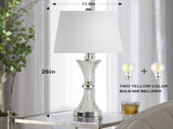 Touch Control Table Lamp for Bedrooms 3 Way Dimmable White Drum Shade Modern Bedsides Nightstand W3355P391470