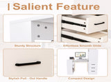 White Computer Desk with 4-in-1 Socket, the Desk with 3 Slide Drawers and 4 Storage Levels, the 85169716
