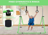 Green Multi-Functional Adjustable Height Children's Horizontal Gymnastic Bar With Bear Rings W1408P269707