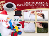 8FT Lighted Christmas Inflatable Decoration, Inflatable Snowman Family with JOY and Xmas Tree, Funny 17651821