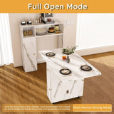 Multifunctional Folding Dining Table with Wall-Mounted Sideboard & Storage for Small 12065176