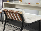 Lahni 17.75" White Boucle Fabric Counter Height Chair B061128598