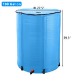 ZUN 100 Gallon Folding Rain Barrel Water Collector Blue 17376535