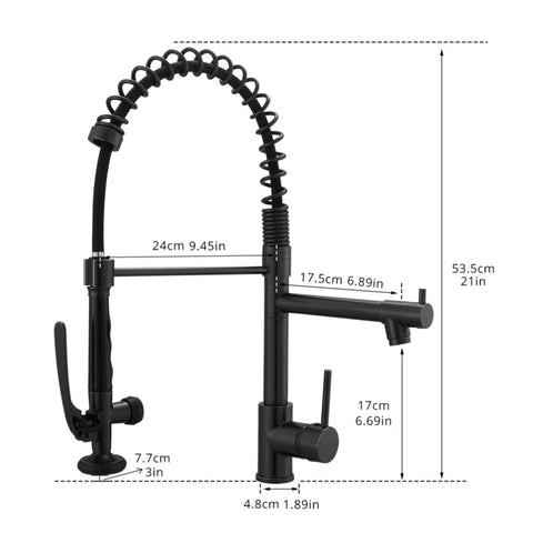 ZUN Commercial Kitchen Faucet with Pull Down Sprayer, Single Handle Single Lever Kitchen Sink Faucet W1932P155962