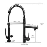 ZUN Commercial Kitchen Faucet with Pull Down Sprayer, Single Handle Single Lever Kitchen Sink Faucet W1932P155962