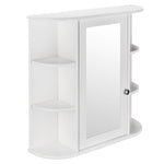 ZUN 3-tier Single Door Mirror Indoor Bathroom Wall Mounted Cabinet Shelf White 48311781