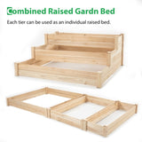 ZUN 48.6 x 48.6 x 21in Raised Garden Bed Horticulture Outdoor Elevated Flower Box Tiered Garden Bed 41309683