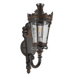 Vintage Outdoor Wall Lantern, Waterproof Exterior Wall Sconce with Crown Top and Clear Glass, W1340P209950