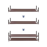 Simple Assembly 10 Tiers Non-woven Fabric Shoe Rack with Handle Dark Brown 52546666