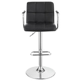 ZUN Black and Chrome Adjustable Bar Stool with Arms B062P145662