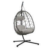 ZUN Egg Chair Stand Indoor Outdoor Swing Chair Patio Wicker Hanging Egg Chair Hanging Basket Chair W1703P163949