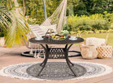 90*90*75cm Round Top Courtyard Cast Aluminum Table Bronze 20841145