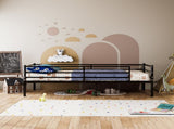 Surround Bed Frame - Classic metal platform bed frame with steel bars supporting the mattress base, W3752P464507