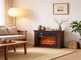 26" Freestanding Electric Fireplace, 1400W Replaceable Insert Heater with 3D Flame Effect , Brown 91752332