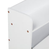 Twin Pine Wood Bed with Bookcase Headboard ,LED Motion Sensor Light, Guardrails,White W504P277596