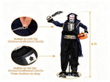 Halloween Animatronic Undead Pirate Captain Decoration, 6FT Life Size with Eerie Sounds Movable Arms 50671546