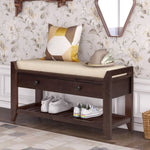 ZUN TREXM Shoe Rack with Cushioned Seat and Drawers, Multipurpose Entryway Storage Bench WF195386AAP