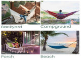 Hammock with Netted Fringe and Wooden Bars - 100" x 41" - Blue 35948404