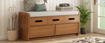 ZUN TREXM Rustic Storage Bench with 2 Drawers, Hidden Storage Space, and 3 False Drawers at the Top, WF323695AAN