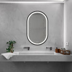 ZUN 20X32inch Bathroom Led Classy Vanity Mirror with focused backplane,Black aluminum alloy frame,High W1992P211244