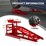 ZUN 2 Pack Hydraulic Car Ramps 5T 11000lbs Low Profile Car Lift Service Ramps Truck Trailer W1422P195511