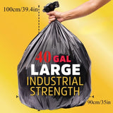 40 Gallon Trash Bags Heavy Duty, 1.9MIL Trash Bags Large Black Trash Bags 35in*39.4in 78738738