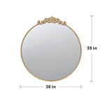 ZUN 36" x 39" Round Gold Mirror, Wall Mounted Mirror with Metal Frame for Bathroom Living Room W2078124102