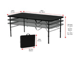4 Foot Fold-in-Half Adjustable Folding Table, Rich Black 19869127