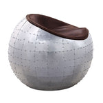 ZUN Retro Brown and Aluminum Ottoman with Saddle Seat B062P189148