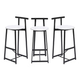 Bar Stools Kitchen Island Bar Chairs Set of 3 Metal Counter Barstools with Backrest for Dining Pub W1757P265183