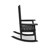Black Traditional Porch Rocker Classic HDPE Poly Lumber for Porch, Patio, and Garden Comfort B195P198773