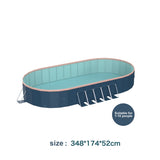 3.65m oval free inflatable garden PVC swimming pool dark blue W2710P337296