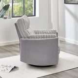 Bocaton Wide Wale Corduroy Upholstery Manual Recliner, Gray T2574P245445