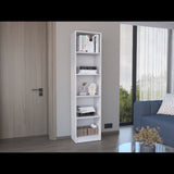 ZUN Home Xs Bookcase with 5-Tier Shelves and Slim Design -White -Office B200137829