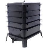 5-Layer Worm Compost Bin, 50L Worm Composter, Easy Setup Inclusive Worm Farm Kit for Recycling Food 52130043