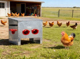 Automatic Chicken Feeder Rodent Proof, 4 Ports Large Capacity Metal Poultry Feeder with Handles and 42527286
